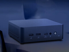 Urządzenie VM61 może być zasilane przez port USB-C. Na zdjęciu: zdjęcie promocyjne przedstawiające przód mini komputera.