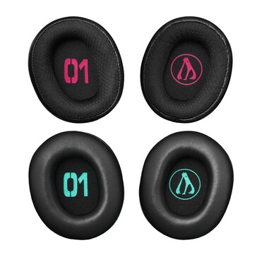 Słuchawki Audio-Technica Hatsune Miku ATH-M50xSTS-USB MIKU mają elementy wzornictwa Miku nawet w nausznikach (źródło obrazu: Audio-Technica)
