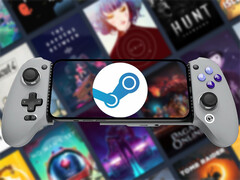 GameHub v5.2 jest już dostępny do pobrania. Na zdjęciu: telefon Android z uruchomionym Steam. (Źródło zdjęcia: Steam i GameSir - edytowane)