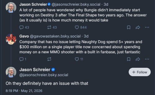 Jason Schreier Bluesky pisze o studiach Sony