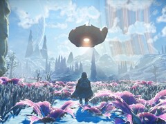 Obraz przedstawiający statek kosmiczny w No Man's Sky.