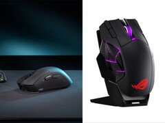 Myszy do gier ROG Gladius IV Ace (po lewej) i ROG Spatha X 65K (po prawej).