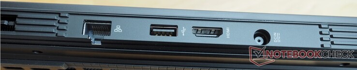 Z tyłu: RJ45 Ethernet, 1x USB-A 3.2 Gen 1, HDMI 2.0, port zasilania