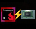 Podstawowy Snapdragon X wymienia ciosy z Ryzenem 7 8840U w wielordzeniowym Geekbench 6. (Źródło zdjęcia: AMD, Qualcomm, edytowane)