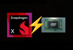 Podstawowy Snapdragon X wymienia ciosy z Ryzenem 7 8840U w wielordzeniowym Geekbench 6. (Źródło zdjęcia: AMD, Qualcomm, edytowane)