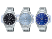 Od lewej do prawej (na zdjęciu): Casio MTS-115D-1AV, MTS-115D-2A2V oraz MTS-115D-2A1V. Istnieją jeszcze dwa modele, które nie zostały uwzględnione na tym zdjęciu. (Źródło zdjęcia: Casio - edytowane)