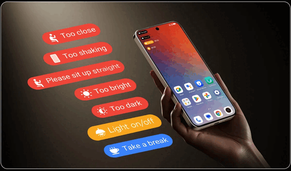 Model TCL P80 Ultra posiada inteligentny asystent dbający o wzrok.
