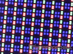 Ostre subpiksele RGB z błyszczącej nakładki