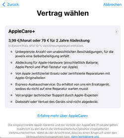 informacje o AppleCare+ dla iPada mini