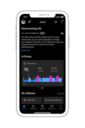 Funkcja aktywnej inteligencji Garmin Connect+. (Źródło zdjęcia: Garmin)