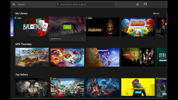 Na zdjęciu: Aplikacja Nvidia GeForce Now na Steam Deck, wraz z najlepiej sprzedającymi się grami ze sklepów i GFN Thursday Nvidii (która dodaje nowe gry w każdy czwartek) (Źródło obrazu: zrzut ekranu zrobiony dzięki uprzejmości natywnej aplikacji Nvidii)