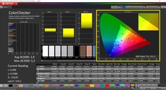 CalMAN ColorChecker (profil: Enhanced, docelowa przestrzeń kolorów: sRGB)