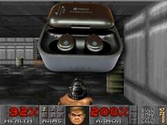 Doom działa bezpośrednio na układzie ARM Cortex M4F wewnątrz słuchawek dousznych PineBuds Pro. (Źródło obrazu: PinBuds, DoomBuds) 