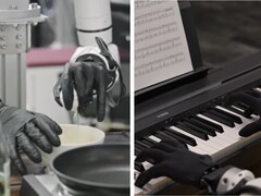 Genesis AI pokazuje robotyczne ręce wykonujące drobne zadania motoryczne, takie jak rozbijanie jajek, krojenie pomidorów, podłączanie kabli i gra na pianinie.