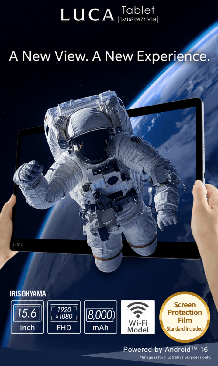 Zdjęcie zapowiadające tablet Iris Ohyama Luca (tłumaczenie maszynowe)