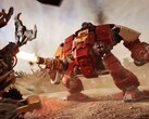 Kosmiczny dreadnought Blood Raven strzela do jednostek Orków w zwiastunie Warhammer 40,000: Dawn of War IV. (Źródło obrazu: Warhammer via YouTube)