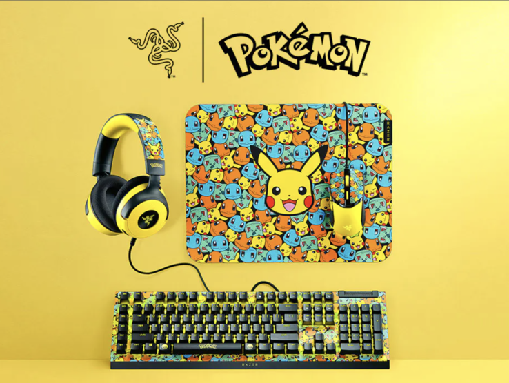 Pokémon Edition znanego sprzętu dla graczy: Razer BlackWidow V4 X, Razer Kraken V4 X, Razer Cobra oraz Razer Gigantus V2 (źródło zdjęcia: Razer)