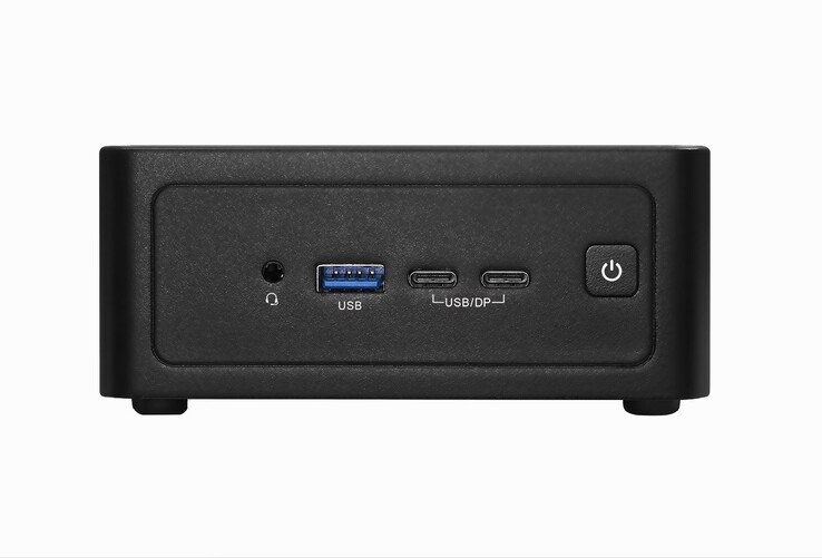 Ten mini PC charakteryzuje się minimalistyczną, czarną obudową.