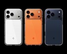 Nowe przezroczyste etui Spigen Ultra Hybrid T jest dostępne w błyszczącym pomarańczowym, przezroczystym białym i matowym niebieskim kolorze, aby dopasować się do kolorów iPhone'a 17 Pro (Max). (Źródło zdjęcia: Spigen)