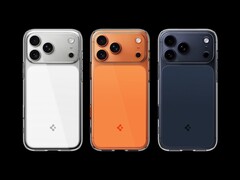 Nowe przezroczyste etui Spigen Ultra Hybrid T jest dostępne w błyszczącym pomarańczowym, przezroczystym białym i matowym niebieskim kolorze, aby dopasować się do kolorów iPhone&#039;a 17 Pro (Max). (Źródło zdjęcia: Spigen)
