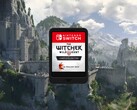 Pokazano kartridż do gry The Witcher 3 Complete Edition na Switcha