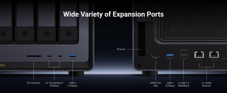 Oferta portów wejścia/wyjścia jest imponująca i obejmuje dwa porty 10G Ethernet oraz dwa porty Thunderbolt 4.