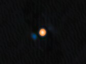 Zdjęcie Beltegeuse i towarzyszącej jej gwiazdy Siwarha (źródło zdjęcia: NASA, JPL i NOIRLab; wykadrowane)