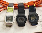 Casio dodaje magnetyczną klamrę do swojego klasycznego kwadratowego zegarka G-Shock. Na zdjęciu (od lewej): G-Shock DW-5600MNC-7A8, DW-5600MNC-1, DW-5600MNC-8A2