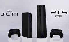 Znany projektant Concept Creator wymyślił te projekty dla czarnego PS5 Pro Slim i PS5 Pro. (Źródło obrazu: Concept Creator)