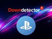Symbol PlayStation Network pokazany poniżej logo Down Detector