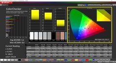 CalMAN ColorChecker (tryb: Natywny, docelowa przestrzeń barw P3)