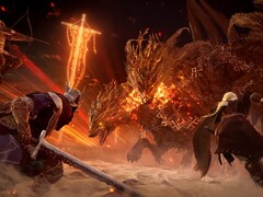 Rozgrywka kooperacyjna Elden Ring Nightreign przeciwko Tricephalos. (Źródło obrazu: Steam)