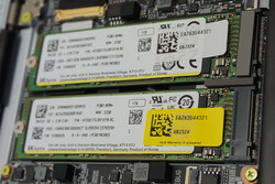 Dwa dyski SSD o pojemności 1 TB zainstalowane równolegle