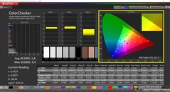 CalMAN ColorChecker (profil: sRGB, docelowa przestrzeń kolorów: sRGB)