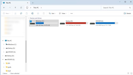 Dwie przegrody Ventoy