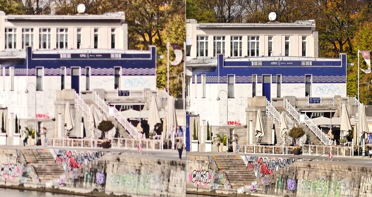 200-megapikselowy kadr: Oppo po lewej, Vivo po prawej.