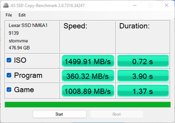 AS SSD Copy Benchmark