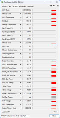 GPU-Z: Asus TUF Gaming GeForce RTX 4070 Ti Super
