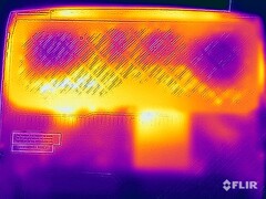 Badanie naprężenia temperaturowego powierzchni (na dole)