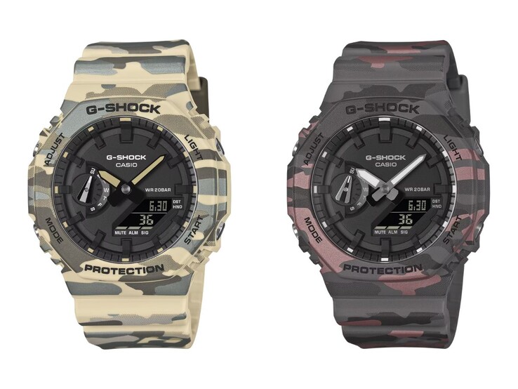 Zegarki Casio G-Shock GA-2100CM-5A (po lewej) i GA-2100CM-8A (po prawej)