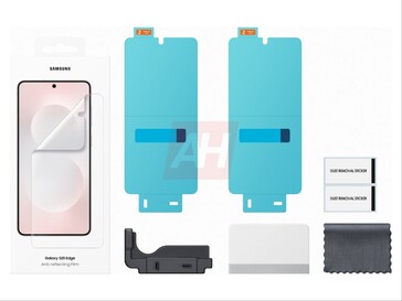 Galaxy Wyciekło zdjęcie S25 Edge pokazujące antyrefleksyjną osłonę ekranu. (Źródło zdjęcia: Android Headlines)