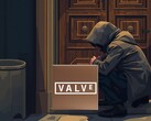Złodziej stojący przy drzwiach obserwuje dostawę konsoli Steam Machine