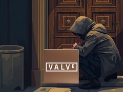 Złodziej stojący przy drzwiach obserwuje dostawę konsoli Steam Machine