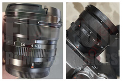 Wyciekłe zdjęcia obiektywu Fujinon XF8mm f/3.5 R WR ujawniają kompaktowy rozmiar i ręczny pierścień przysłony. (Źródło zdjęcia: Fuji Rumors)