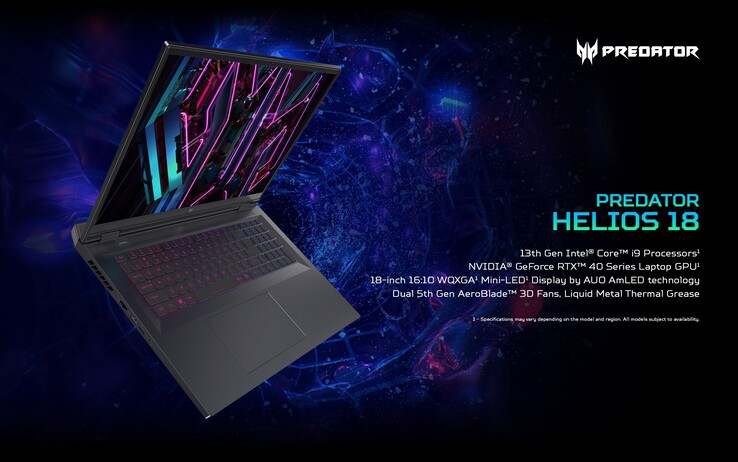 Kluczowa specyfikacja Acer Predator Helios 18 (zdjęcie za Acer)