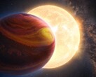 Zmodyfikowana ilustracja artystyczna przedstawiająca gwiazdę i planetę.