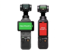 Osmo Pocket 4 (po lewej) wykazuje znacznie dłuższy czas pracy niż Osmo Pocket 3 (po prawej).