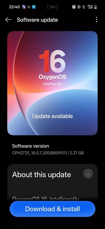 OxygenOS 16.0.7.200 OTA na OnePlus 13S