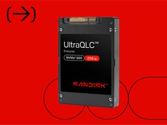 Sandisk UltraQLC 256TB NVMe U.2 SSD wykorzystuje technologię pamięci flash Kioxia BiCS FLASH 3D, aby osiągnąć wysoką pojemność. (Źródło zdjęcia: Sandisk)