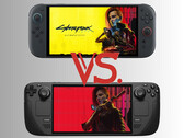 Switch 2 i Steam Deck na zdjęciu z grafiką Cyberpunk 2077 (źródło zdjęcia: Nintendo of America, Valve, Steam z poprawkami)